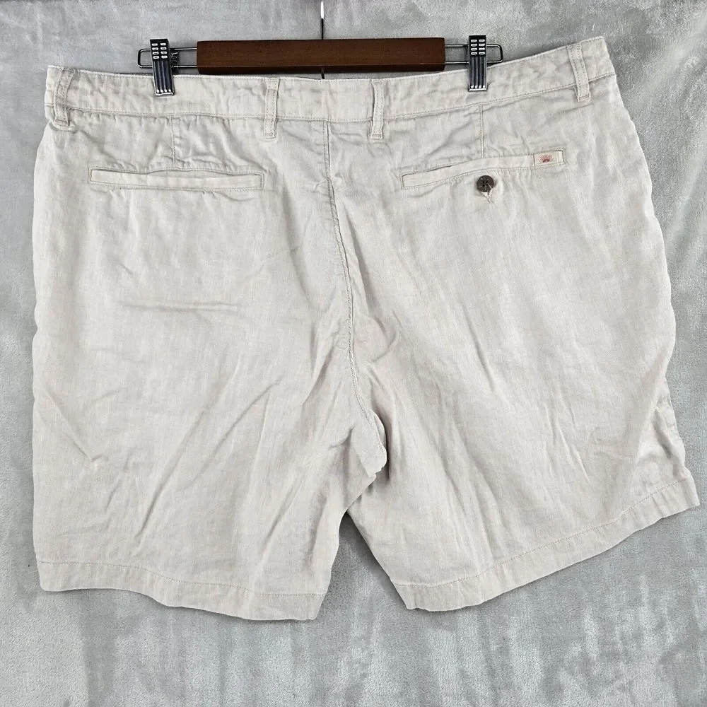 Faherty Tradewinds Shorts Mens Size‎ 40  Mauve Linen Blend Beach Travel